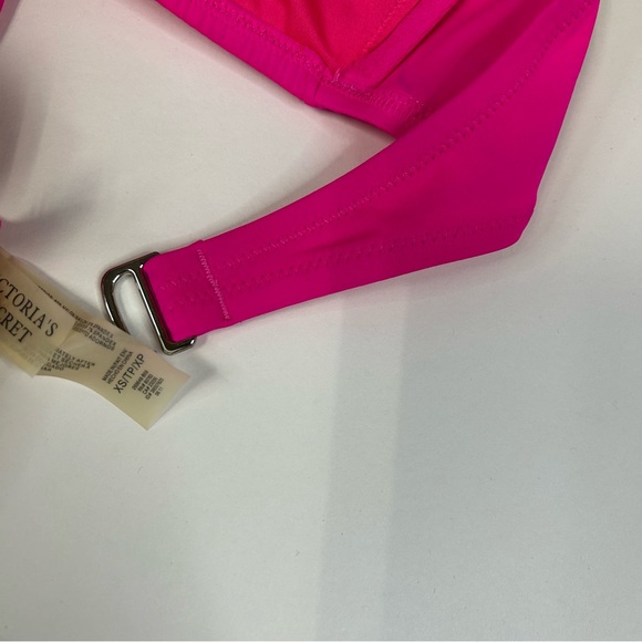 Y2K Victorias Secret Bikini Set Size XS Totally Beachin Sequins Black Pink #1196 - Picture 4 of 11